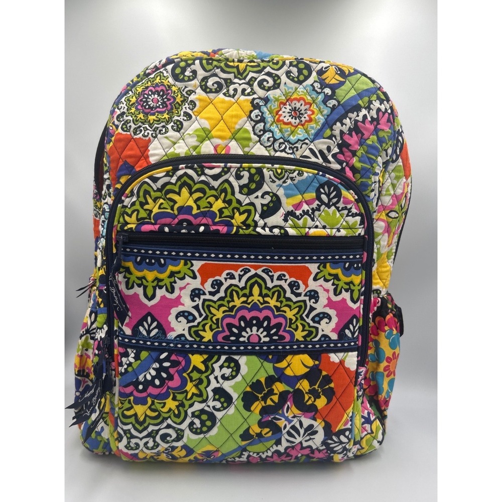 Disney Vera Bradley Mickey's Midnight Bloom Big Backpack Quilted‎ Floral Multi